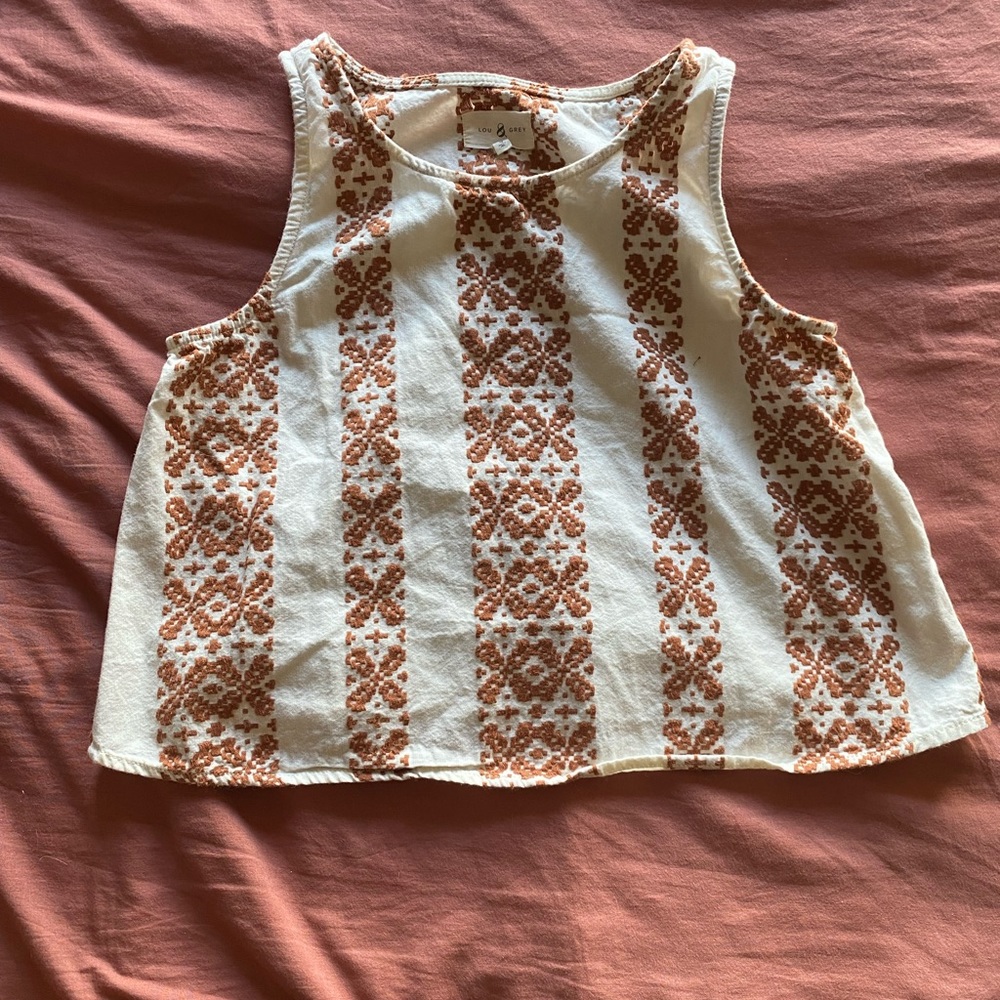 Lou & Grey Cropped Embroidered Tank